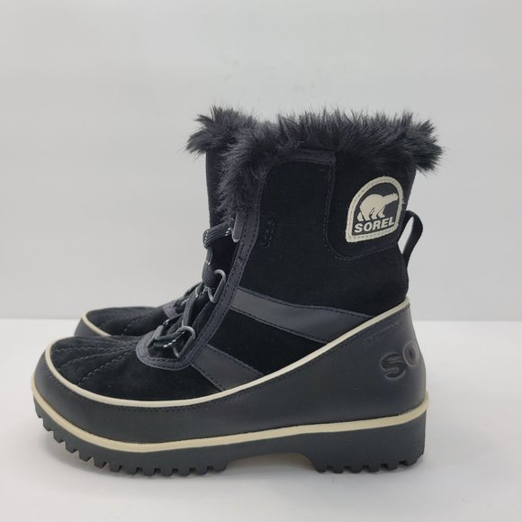 Sorel Tivoli Women's Waterproof Suede Lace Up Boots Black NL2089-010 US Size 6 - Picture 2 of 9